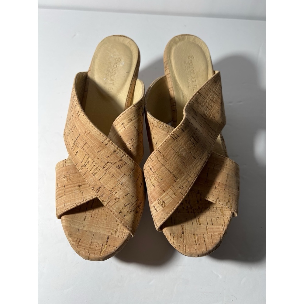 Chocolat Blu Cork Wedge Sandals
